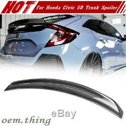 16-20 For HONDA Civic X 10th 5D Hatchback DTO L Type Trunk Spoiler Carbon