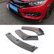 3x Carbon Fiber New Front JDM Bumper Cover Lip Spoiler Set For Honda Civic 16-18