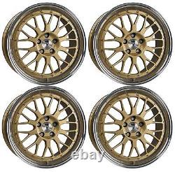 4 MB design rims LV1 7.5Jx18 ET40 5x114.3 GOLD POLISHED for Honda Civic Honda e