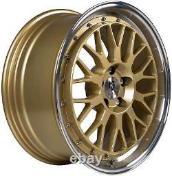 4 MB design rims LV1 7.5Jx18 ET40 5x114.3 GOLD POLISHED for Honda Civic Honda e