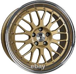 4 MB design rims LV1 7.5Jx18 ET40 5x114.3 GOLD POLISHED for Honda Civic Honda e