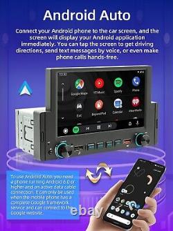 6.2in 1 Din Car Stereo BT Radio With Apple CarPlay Android Auto FM MP5 Player
