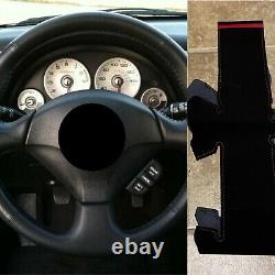 BLACK v2 Honda S2000 Civic Si Acura RSX Type-S Steering Wheel Wrap Suede