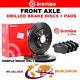 BREMBO Drilled Front BRAKE DISCS + PADS for HONDA CIVIC Coupe 1.6 Vtec 1996-2000