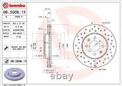 BREMBO Drilled Front BRAKE DISCS + PADS for HONDA CIVIC Coupe 1.6 Vtec 1996-2000