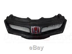 Carbon Mugen style Grill for Honda Civic Type R FN2 06 11 BADGES INCLUDED MK8
