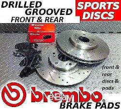 Civic TYPE R EP3 01-05 FRONT & REAR Drilled/Grooved Brake Discs & BREMBO Pads