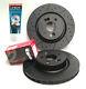 Civic Type R EP3 FN2 Front DrilledGrooved MTEC Black Brake Discs BremboPads Lube