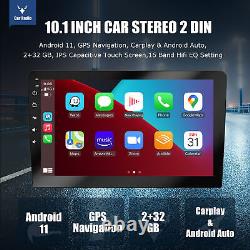 ESSGOO 10.1 Android 11 Carplay Car Radio Stereo 2 Din GPS Bluetooth RDS +DAB