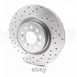 FOR HONDA CIVIC TYPE-R FK FRONT KINETIX COATED DRILLED BRAKE DISCS PAIR 350mm