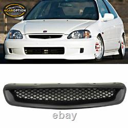 Fit 96-98 Honda Civic 2 4Dr T-R Style PP Front Rear Bumper Lip & ABS Hood Grille