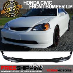 Fits 01-03 Honda Civic T-R Style PP Front Bumper Lip Spoiler + ABS Hood Grille