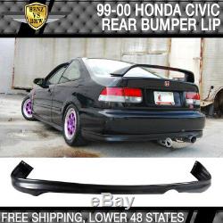 Fits 99-00 Honda Civic 2 4 Door Front Lip + Rear Lip + Hood Grille + Fog Lights