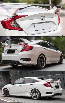 For 16-2021 Honda CIVIC 4 Door Sedan 2 Tone White Blk Type R Style Spoiler Wing