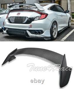 For 16-Up Honda Civic Coupe CARBON FIBER Rear Trunk Lip Spoiler Type R Style