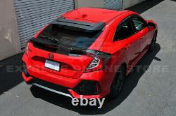 For 16-Up Honda Civic Hatchback MUGEN Style Rear Roof Wing Spoiler BLACK Emblem