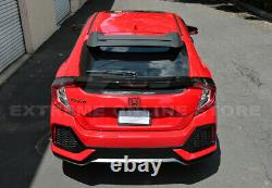 For 16-Up Honda Civic Hatchback MUGEN Style Rear Roof Wing Spoiler & RED Emblem