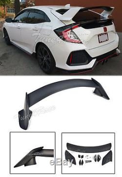 For 16-Up Honda Civic Hatchback Rear Trunk Wing Spoiler Type R Style Primered BK
