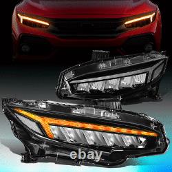 For 2016-2018 Honda CIVIC Led Drl+sequential Turn Signal Type-r Headlight Lamps