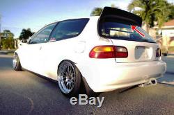 For 92-95 Honda Civic Hatchback JDM BYS Style Rear Roof Spoiler Wing With EMBLEM
