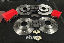 For Honda CIVIC Type R Fn2 Front Rear Drilled Grooved Brake Discs & Brembo Pads