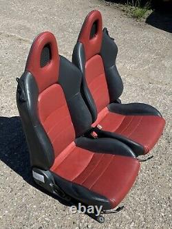 HONDA S2000 RED/BLACK LEATHER SEATS PAIR AP1 AP2 99-05 Type-R CRX CIVIC INTEGRA