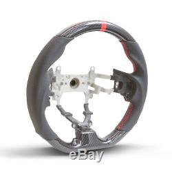 Handkraftd 9th Gen 12-15 Honda Civic Hydro Carbon Steering Wheel with Red Stripe