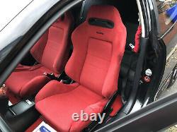 Honda CIVIC Integra Dc2 Ek9 Type R K20 Ep3 Red Recaro Front Seats With Rails