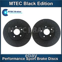 Honda Civic 2.0 Type-R 01-05 Front Brake Discs Drilled Grooved Mtec BlackEdition