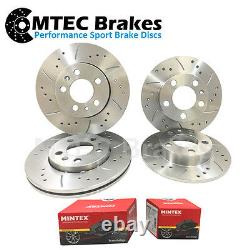 Honda Civic 2.0i Type-R 07- Front Rear Brake Discs & Pads Drilled Grooved