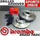 Honda Civic TYPE R EP3 01-05 Drilled & Grooved Brake Discs & BREMBO Pads FRONT