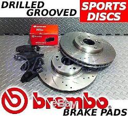 Honda Civic TYPE R FN2 07-11 Drilled & Grooved Brake Discs & BREMBO Pads FRONT
