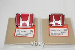 Honda Genuine Civic EK9 Type R Front and Rear Emblems Red Badge Set OEM Parts