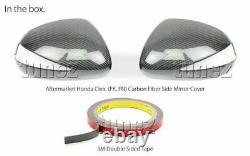 NEW Carbon Fiber Side Mirror Cover Car For Honda Civic FK FN 2006-2011 Type R 2G