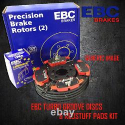 NEW EBC 282mm FRONT TURBO GROOVE GD DISCS AND REDSTUFF PADS KIT KIT8039