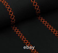 Orange Lux-stitch Leather 2x Long Seat Belt Cover For Honda CIVIC Type R S 06-12