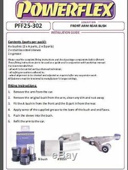 Powerflex Front Arm Bush Kit Pff25-302 PFF25-301 For Honda Civic Type R Ep3