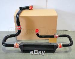 RDT Black Intercooler Piping SSQV Flange Red Coupler kit for 92-00 Honda Civic