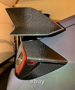 Real Carbon Fiber Rear tail lights Overlay Trim Fit Honda Civic type R fk8