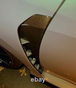 Real Carbon Fiber front fender air vent scoop duct Trim Fit Honda Civic type-R