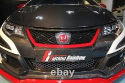 Real Carbon Fiber headlight cover eye lid fit Honda 2015 Civic Type-R FK2
