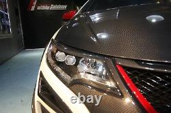 Real Carbon Fiber headlight cover eye lid fit Honda 2015 Civic Type-R FK2
