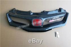 Real Carbon Fibre Front Grille For Honda Civic FN FK FN2 TYPE R 2006 -2012