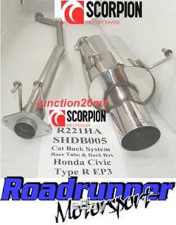 Scorpion Honda Civic Type R EP3 Exhaust System Stainless Cat Back Non Res 4Tail