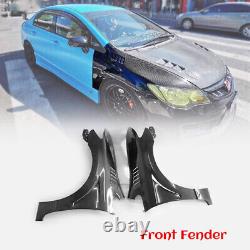 Type J2 Carbon Fiber Fit For 06-08 Honda Civic FD2 Front Vented Fender Mudguards