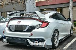 Type R Style CARBON FIBER Rear Trunk Wing Spoiler For 16-Up Honda Civic Coupe